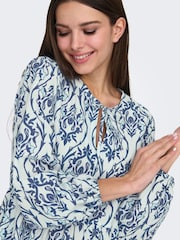 JDY White Floral Border Print Smock Dress - Image 4 of 6