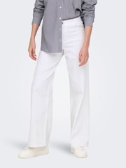 JDY White High Waist Wide Leg Super Soft Jeans - Image 1 of 6