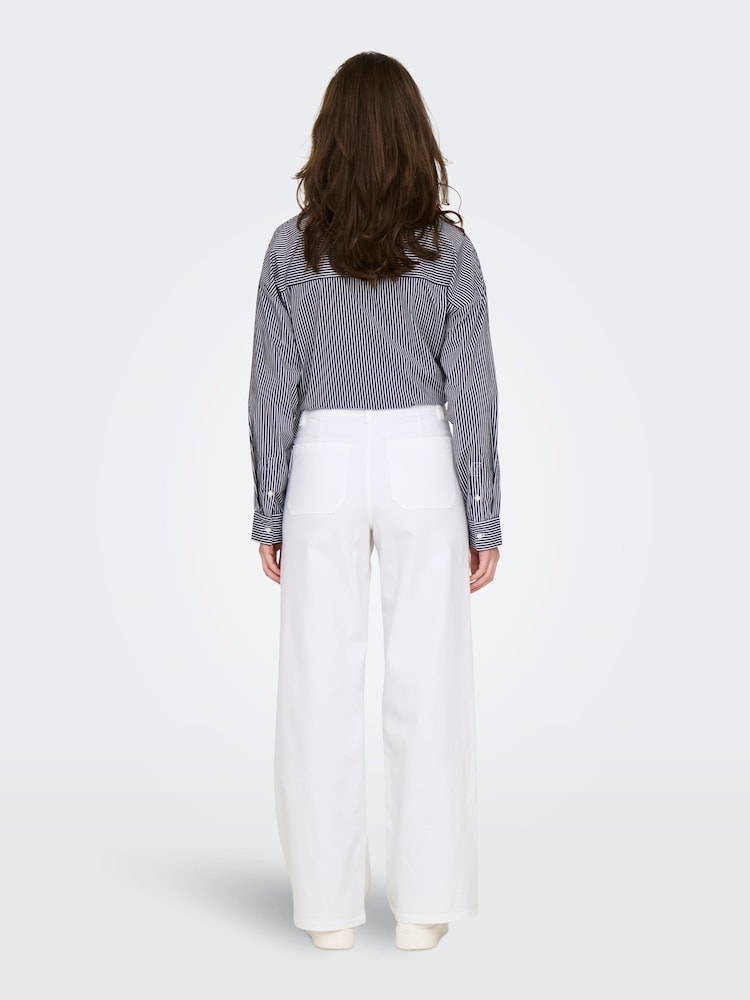 JDY White High Waist Wide Leg Super Soft Jeans - Image 3 of 6