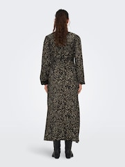 JDY Brown Leopard Print Knit Midi Dress - Image 3 of 5
