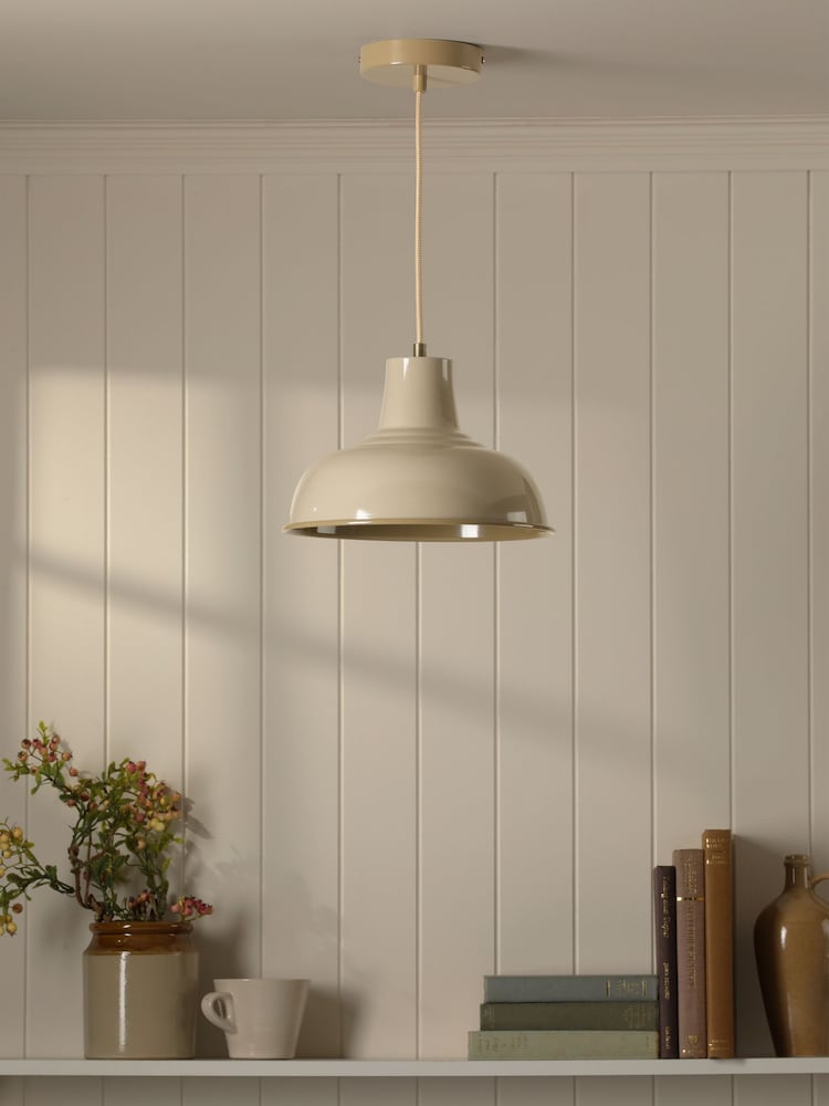 Joules Natural Hatfield Industrial Pendant Ceiling Light - Image 2 of 5