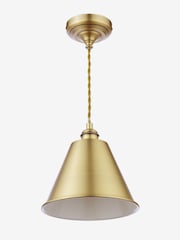 Joules Antique Brass Wollaton Pendant Ceiling Light - Image 3 of 6