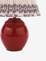 Joules Red Wentworth Table Lamp - Image 3 of 6
