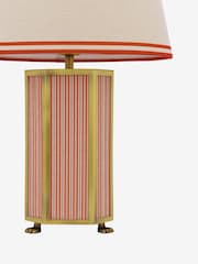 Joules Red Helmingham Antique Brass Claw Foot Table Lamp - Image 5 of 9