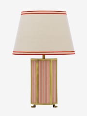 Joules Red Helmingham Antique Brass Claw Foot Table Lamp - Image 8 of 9