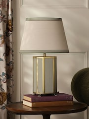 Joules Green Helmingham Antique Brass Claw Foot Table Lamp - Image 2 of 6
