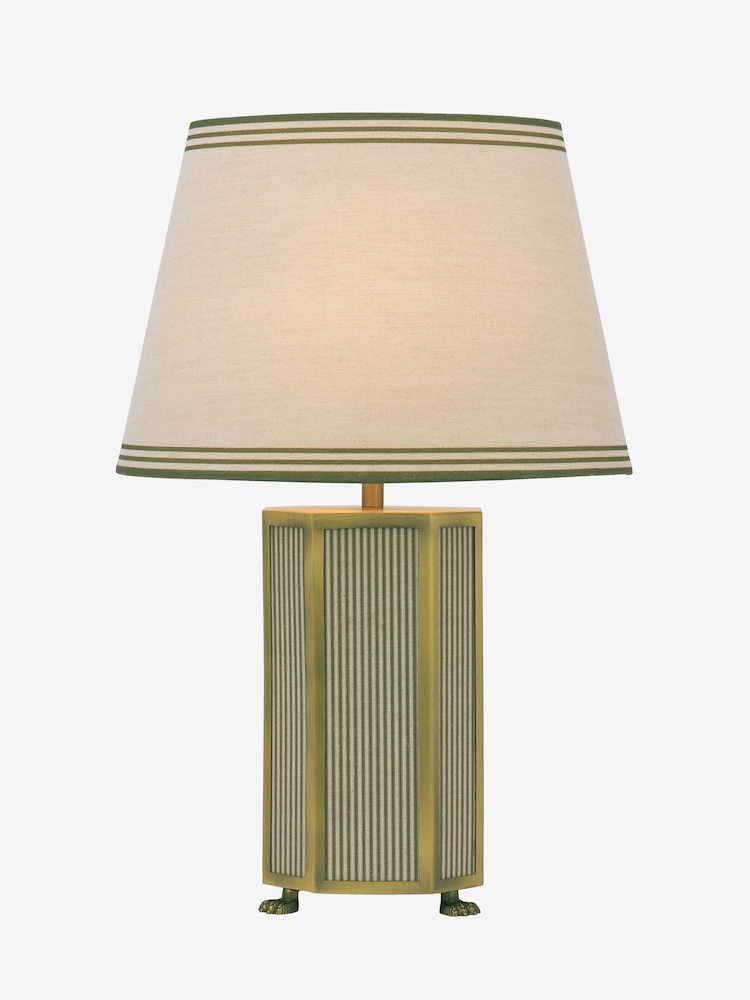 Joules Green Helmingham Antique Brass Claw Foot Table Lamp - Image 6 of 6