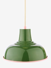 Joules Green Pink Hatfield Industrial Pendant Ceiling Light - Image 3 of 5