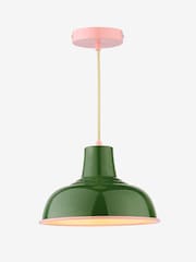 Joules Green Pink Hatfield Industrial Pendant Ceiling Light - Image 5 of 5