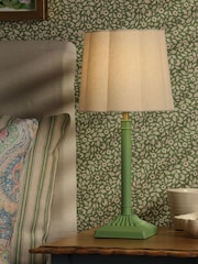 Joules Green Buscot Square Base Table Lamp with Shade - Image 1 of 6