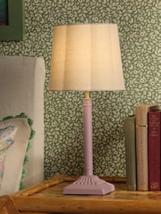 Joules Pink Buscot Square Base Table Lamp with Shade - Image 1 of 6
