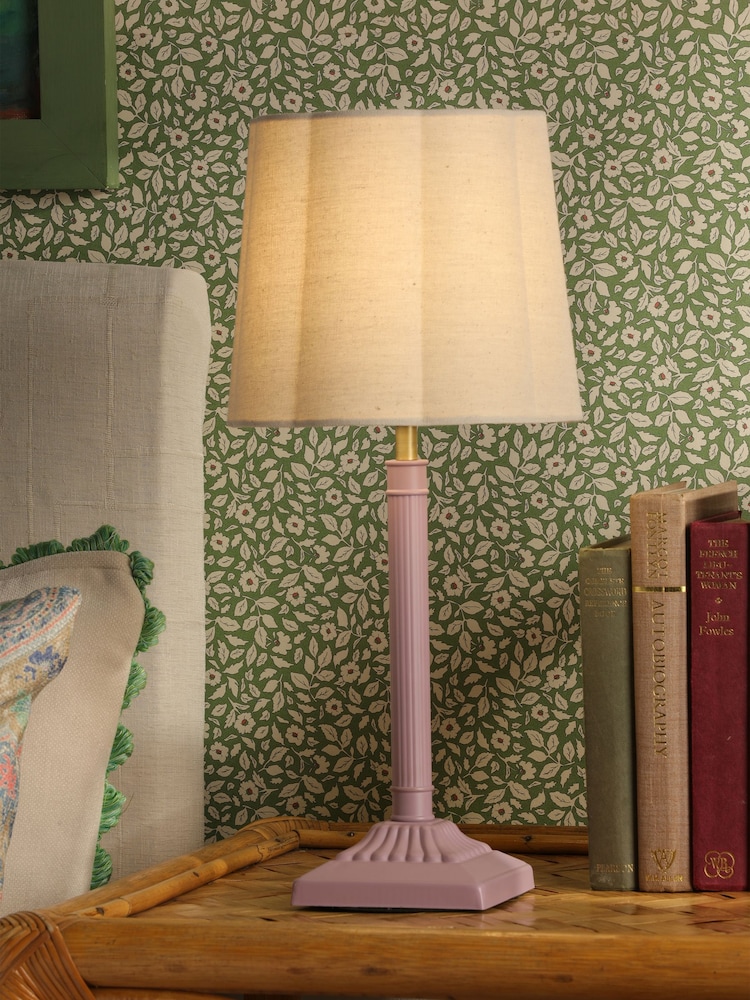 Joules Pink Buscot Square Base Table Lamp with Shade - Image 1 of 6