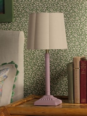 Joules Pink Buscot Square Base Table Lamp with Shade - Image 2 of 6