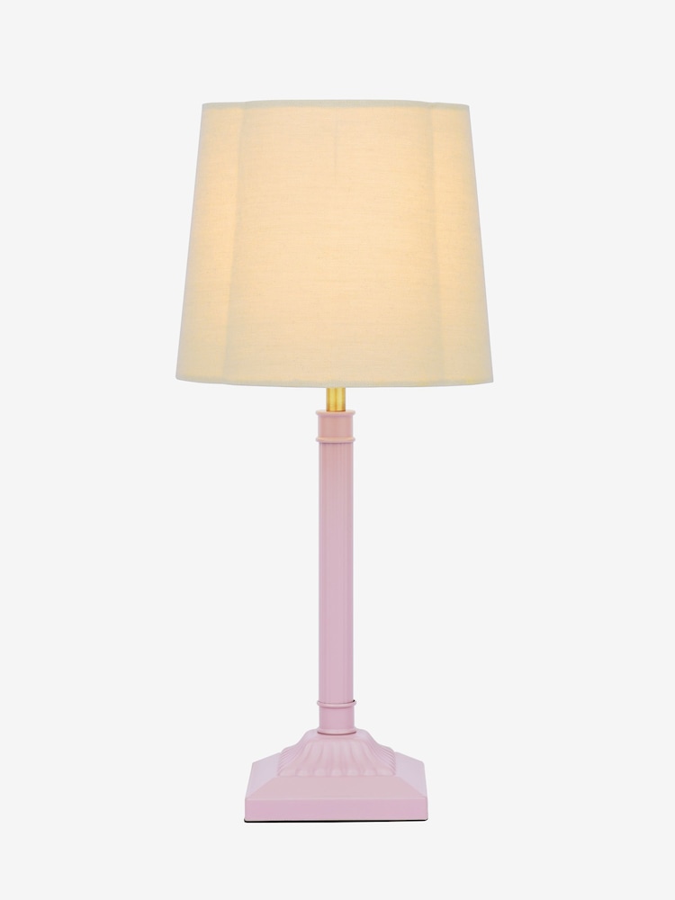 Joules Pink Buscot Square Base Table Lamp with Shade - Image 6 of 6