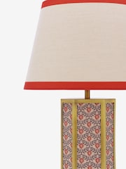 Joules Red Helmingham Antique Brass Claw Foot Table Lamp - Image 3 of 7