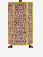 Joules Red Helmingham Antique Brass Claw Foot Table Lamp - Image 4 of 7