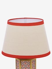 Joules Red Helmingham Antique Brass Claw Foot Table Lamp - Image 5 of 7