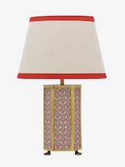 Joules Red Helmingham Antique Brass Claw Foot Table Lamp - Image 6 of 7