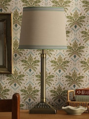 Joules Antique Brass Buscot Square Base Table Lamp with Shade - Image 2 of 6