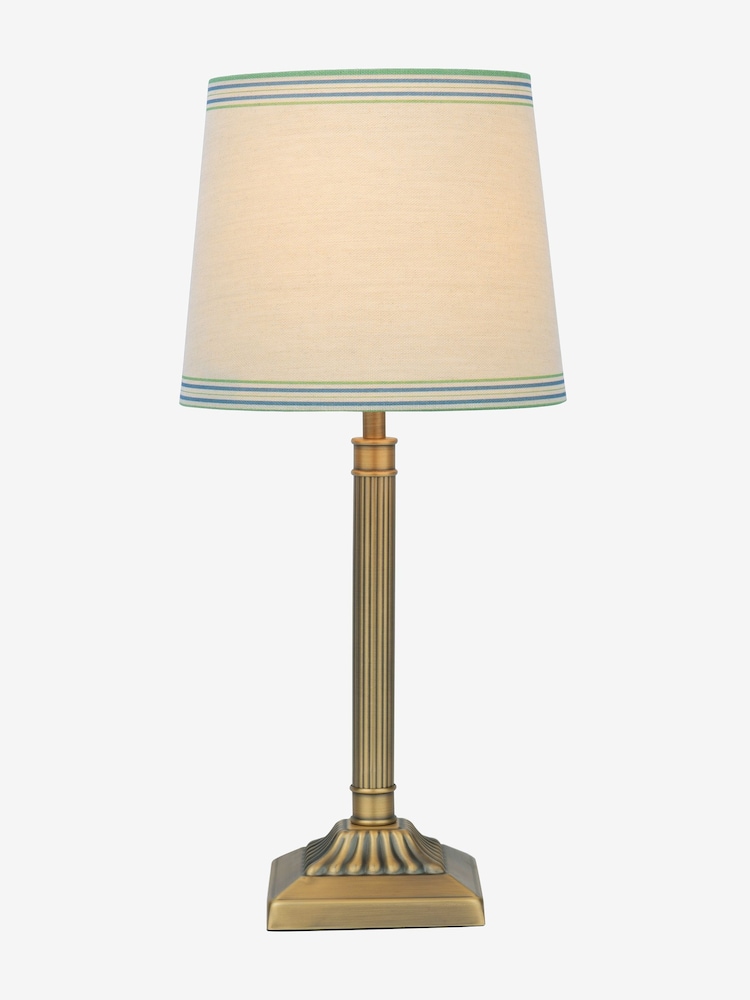 Joules Antique Brass Buscot Square Base Table Lamp with Shade - Image 6 of 6