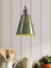 Joules Green Allington Cone Pendant Ceiling Light - Image 1 of 7