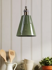 Joules Green Allington Cone Pendant Ceiling Light - Image 2 of 7