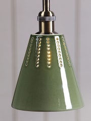 Joules Green Allington Cone Pendant Ceiling Light - Image 3 of 7