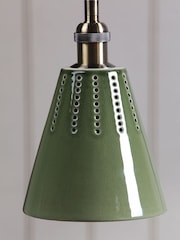 Joules Green Allington Cone Pendant Ceiling Light - Image 4 of 7