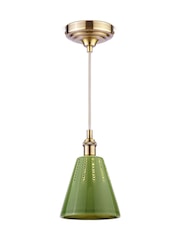 Joules Green Allington Cone Pendant Ceiling Light - Image 6 of 7