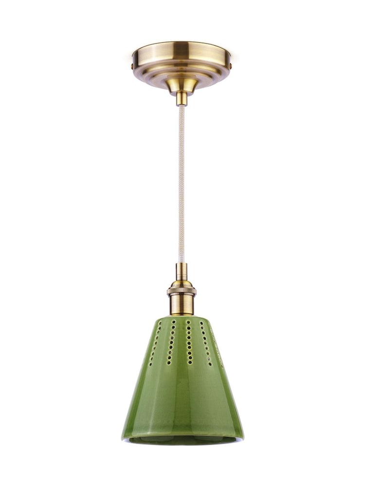 Joules Green Allington Cone Pendant Ceiling Light - Image 7 of 7