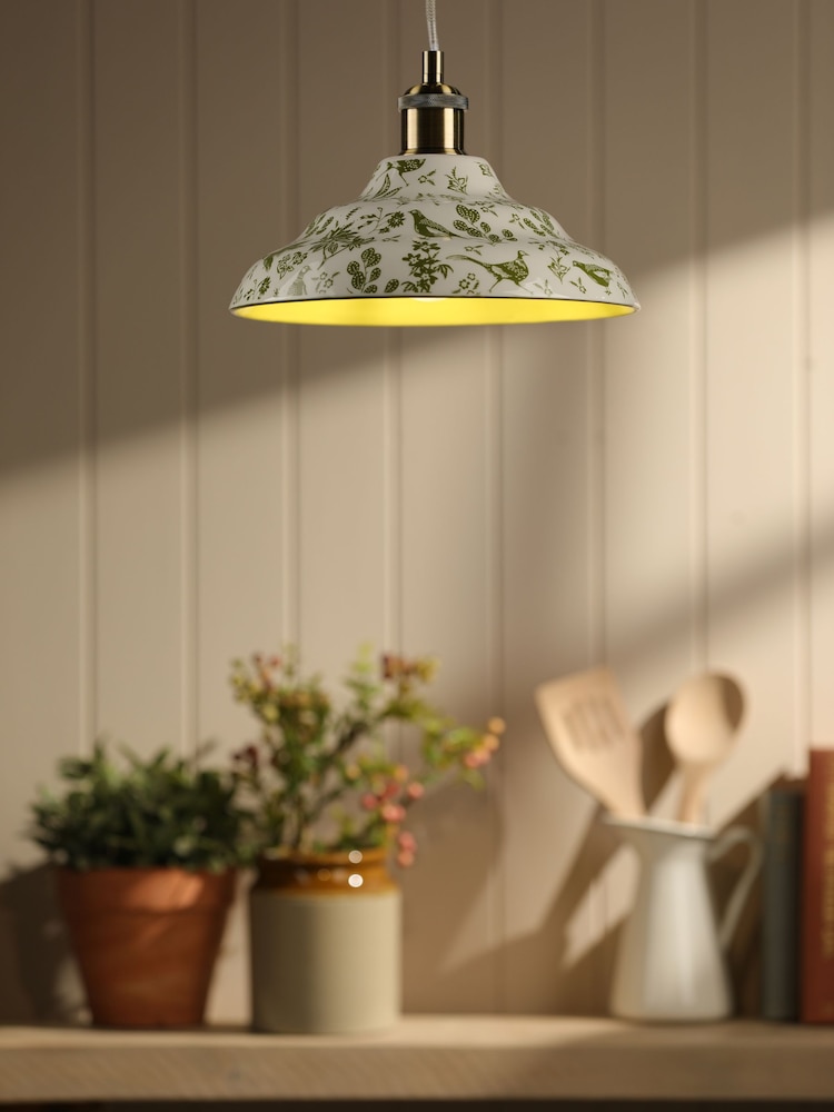 Joules Green Audley Ceramic Printed Light Shade - Image 1 of 6 Joules Green Audley Ceramic Printed Light Shade - Image 1 of 6