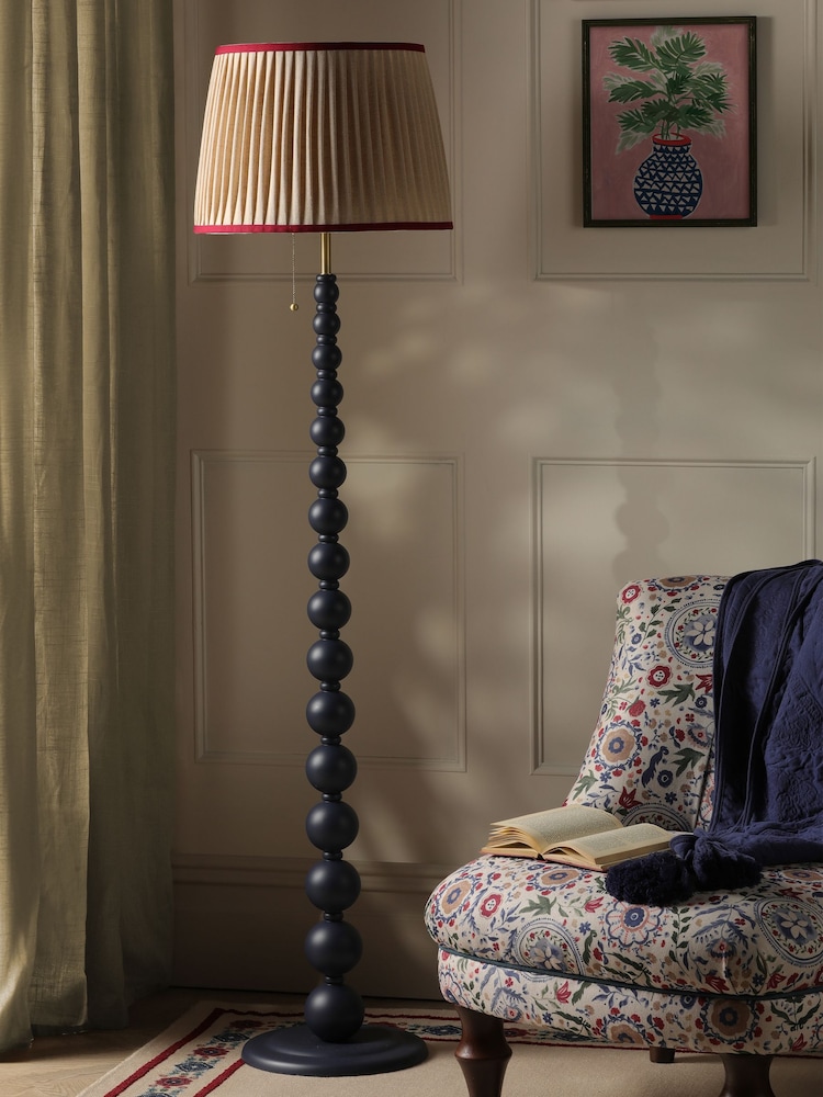 Joules Navy Blue Harewood Floor Lamp - Image 2 of 8