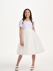 iAMe Girls Party White Dress - Image 1 of 9