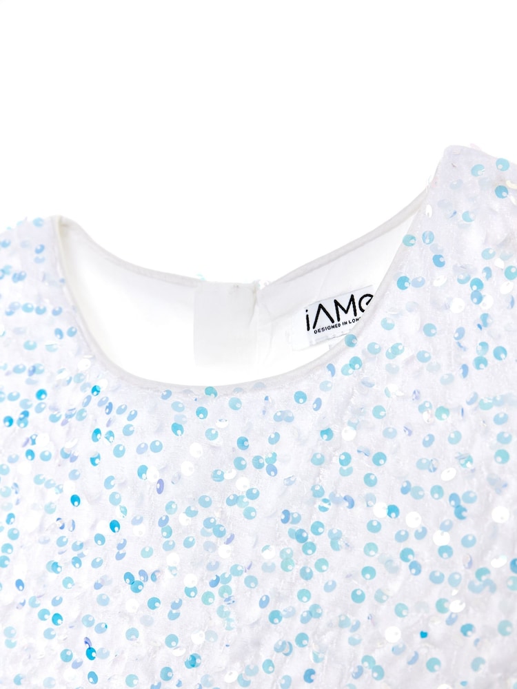 iAMe Girls Party White Dress - Image 9 of 9