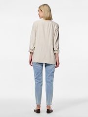 PIECES Grey 3/4 Ruched Sleeve Blazer - Image 2 of 7