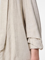 PIECES Grey 3/4 Ruched Sleeve Blazer - Image 3 of 7