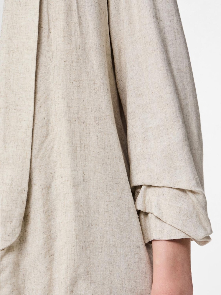 PIECES Grey 3/4 Ruched Sleeve Blazer - Image 3 of 7