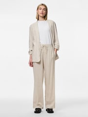 PIECES Grey 3/4 Ruched Sleeve Blazer - Image 5 of 7