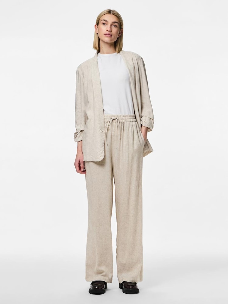 PIECES Grey 3/4 Ruched Sleeve Blazer - Image 5 of 7
