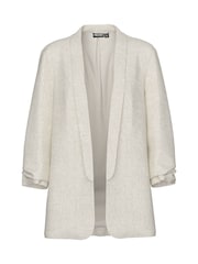 PIECES Grey 3/4 Ruched Sleeve Blazer - Image 6 of 7