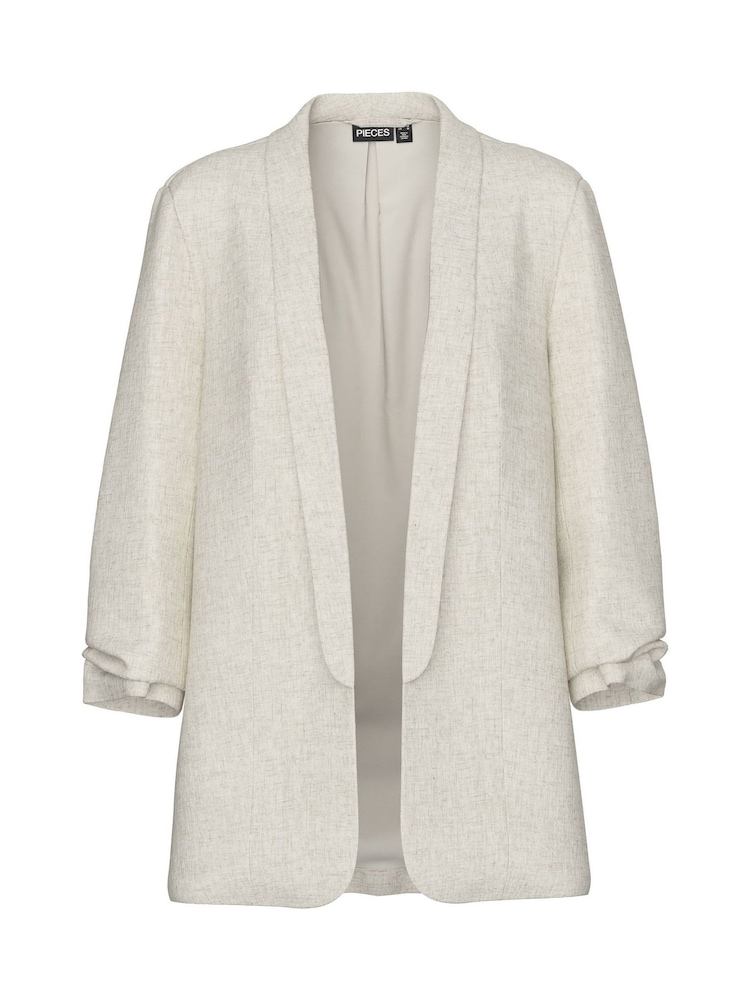 PIECES Grey 3/4 Ruched Sleeve Blazer - Image 6 of 7