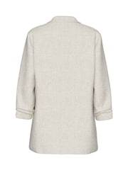 PIECES Grey 3/4 Ruched Sleeve Blazer - Image 7 of 7