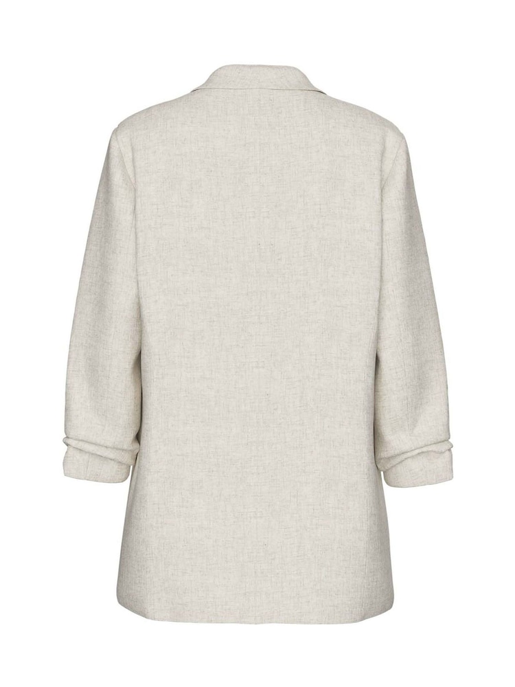 PIECES Grey 3/4 Ruched Sleeve Blazer - Image 7 of 7