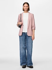 PIECES Pink Ruched Sleeve Blazer - Image 2 of 4