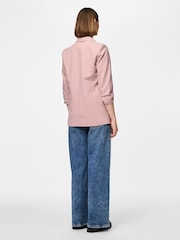 PIECES Pink Ruched Sleeve Blazer - Image 3 of 4