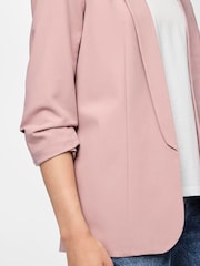 PIECES Pink Ruched Sleeve Blazer - Image 4 of 4