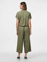 PIECES Green Tie Front Short Sleeve Shirt - Image 2 of 6