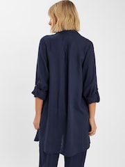 Accessorize Blue Long Sleeve Beach Cover-Up Shirt - Image 2 of 4