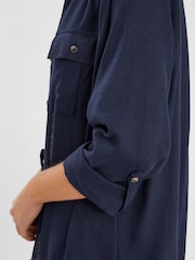 Accessorize Blue Long Sleeve Beach Cover-Up Shirt - Image 3 of 4