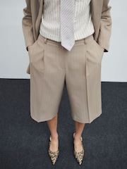 River Island Brown Tailored Shorts - Image 3 of 8